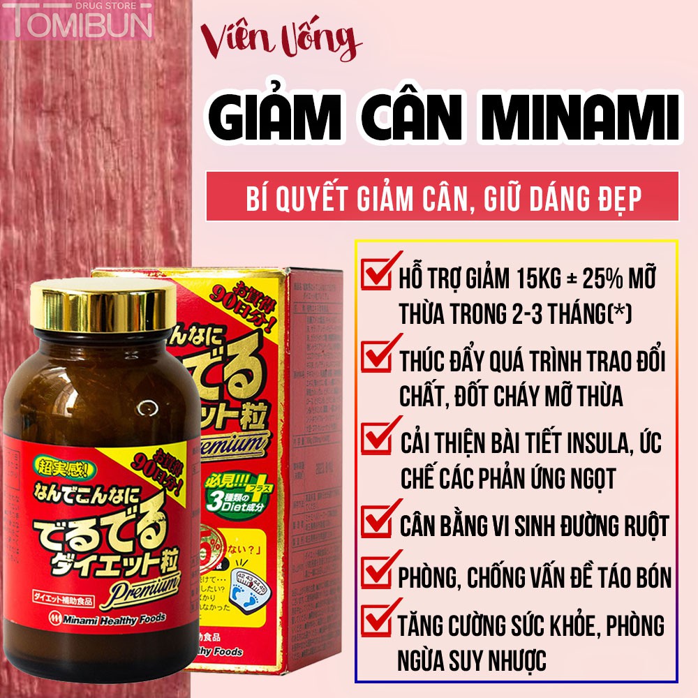 VIÊN UỐNG GIẢM 15KG VÀ 25% MỠ BỤNG MINAMI 90 NGÀY